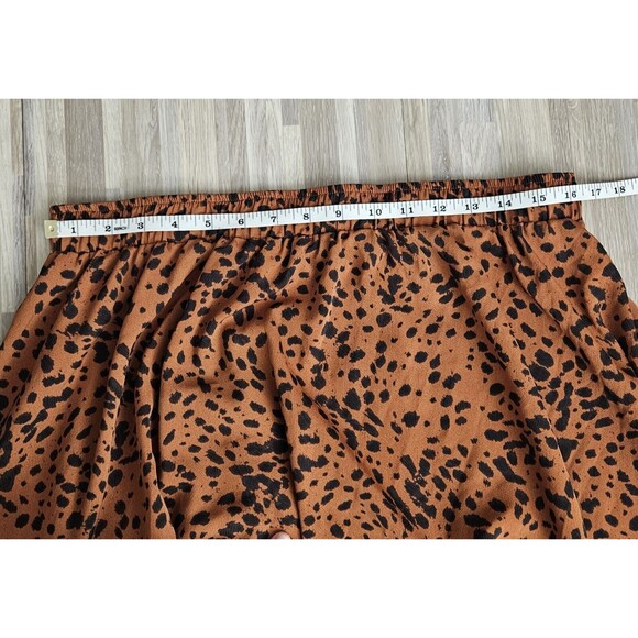 Shein Curve Orange Animal Print Size 12 2XL Pull On Midi Skirt Women's Plus Boho - Picture 6 of 8